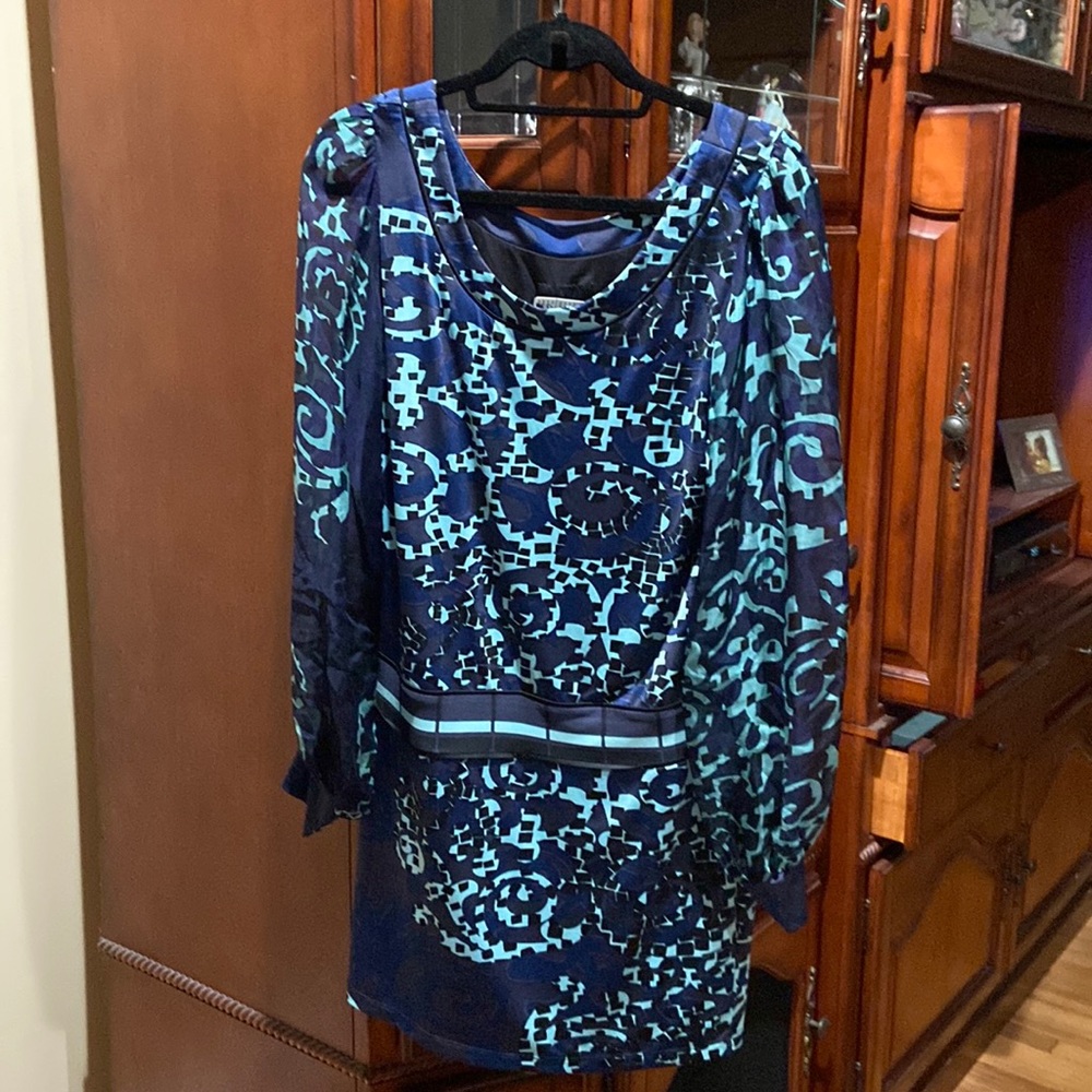 Gorgeous Chiffon Blue Print Dress